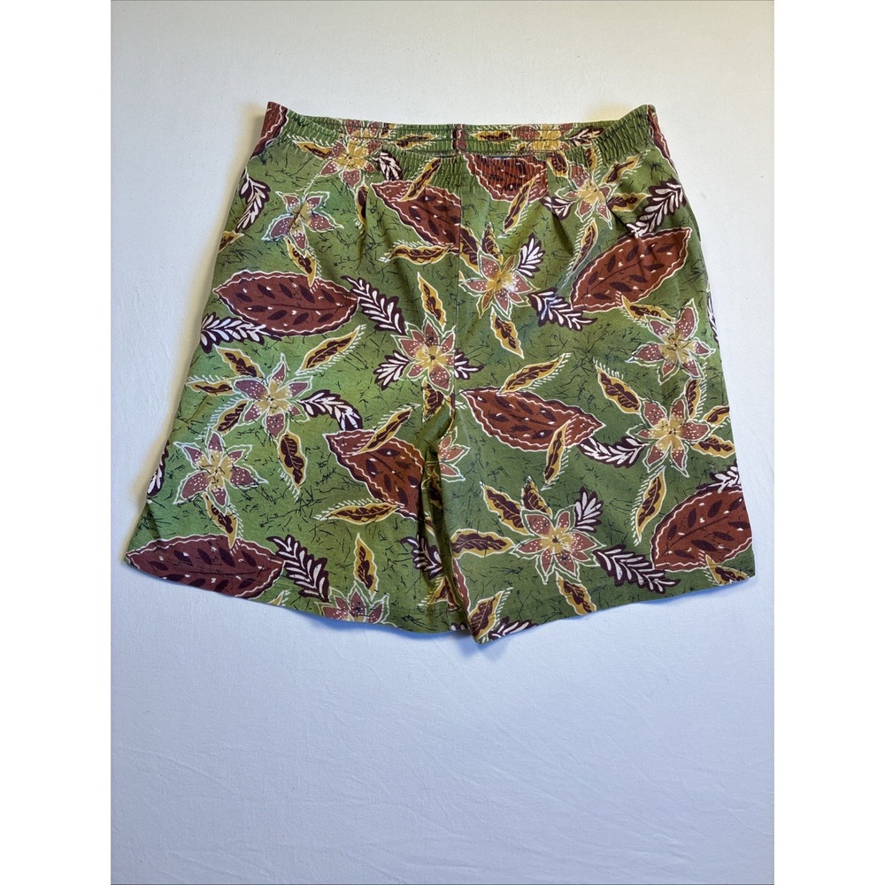 Vintage 90s Fritzi Color Hawaiian All Over Print Shorts 1990s VTG Elastic Waist